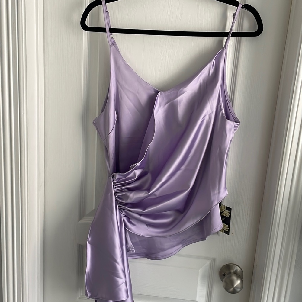 Purple silk tie top Cliche NWT size small